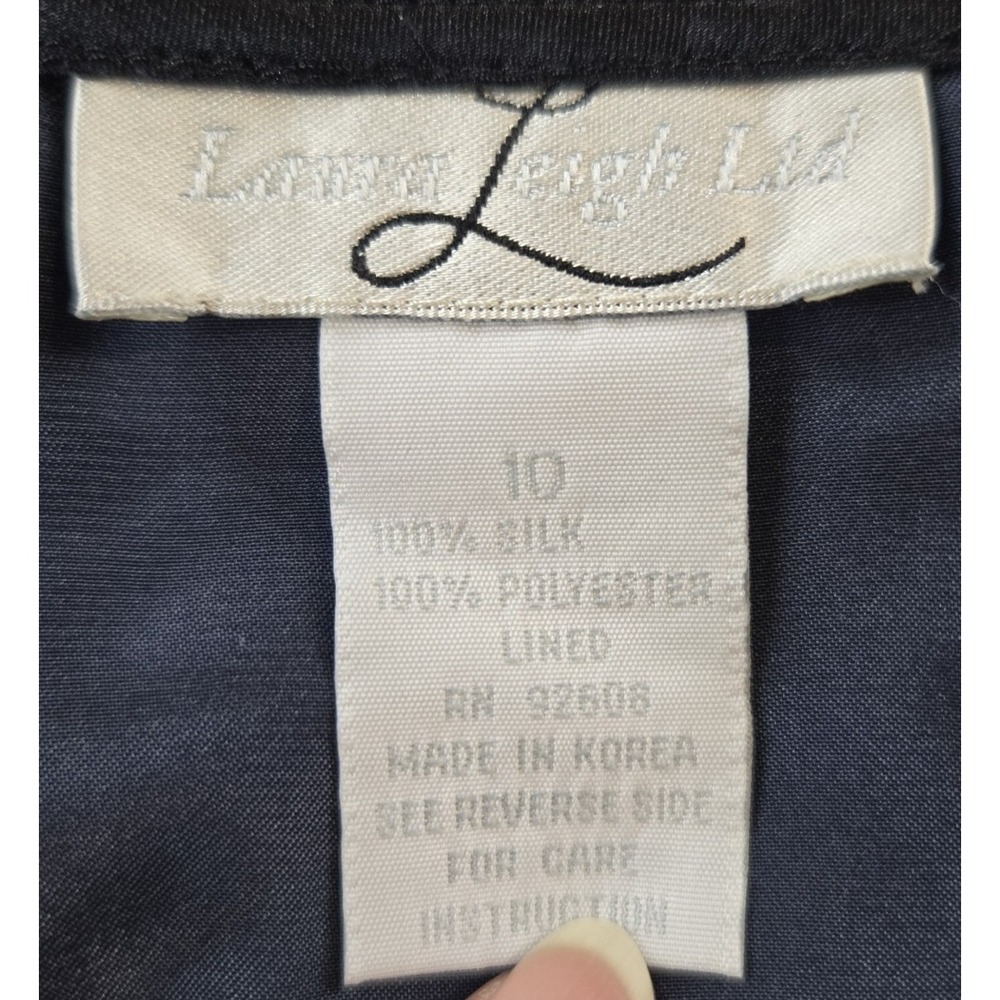 Laura Leigh Women's Silk Skirt Handkerchief Pattern Lined Side Zip Size 10 - Picture 11 of 12